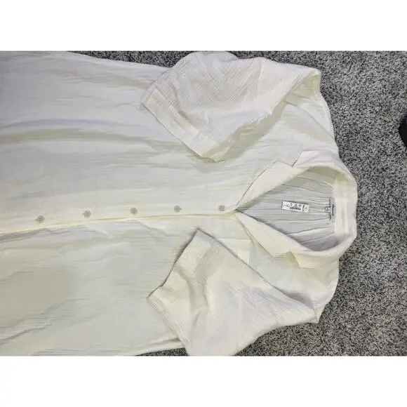 Madewell Lightestspun Cover Up Maxi Shirtdress NWT M Cream Featherweight Relax - Picture 5 of 11